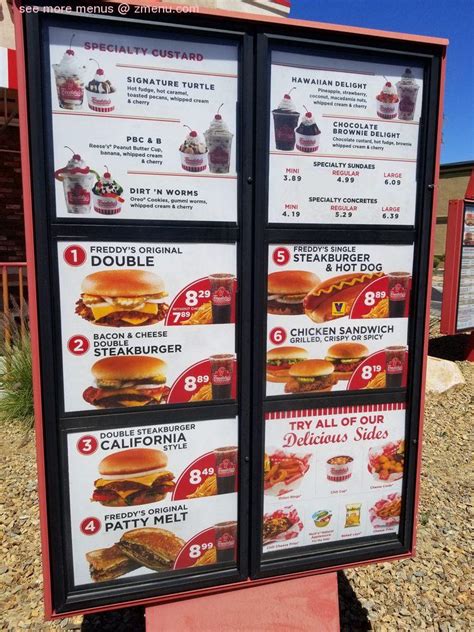 Menu At Freddy S Frozen Custard And Steakburgers Restaurant Henderson W Warm Springs Rd