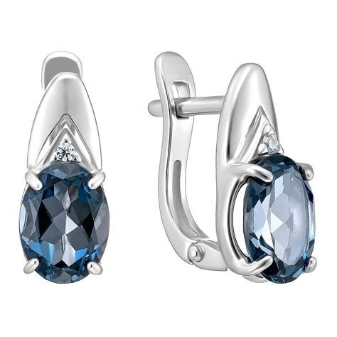 Серебряные серьги с топазами Лондон - купить в ювелирном магазине по ...