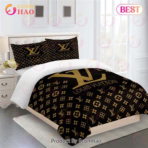 Comforter Sets Golden Brown Louis Vuitton Bedding Set Home Decoration Ecomhao Store