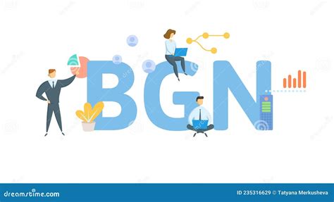 Bgn Bulgarian Lev Concept With Keyword People And Icons Flat Vector