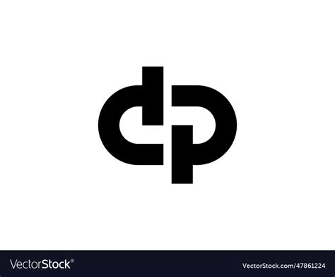 Stylish Monogram Letter Dp Or Pd Logo Design Vector Image