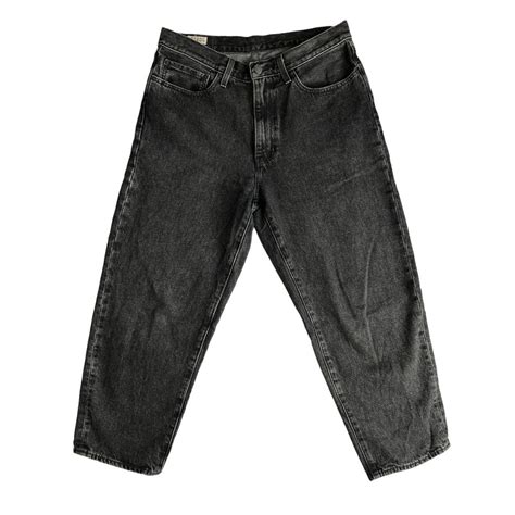 LEVIS STAY LOOSE CROPPED FIT BLACK WASH... - Depop