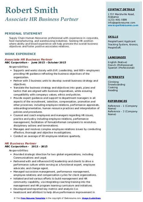 Hr Business Partner Job Description