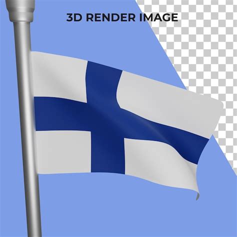 Representación 3d del concepto de bandera de finlandia día nacional de