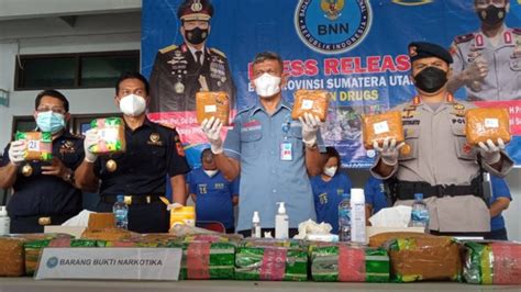 Ungkap Jaringan Narkoba Lintas Provinsi BNN Sumut Sita 32 Kilogram