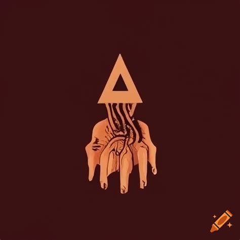 Minimalist Occult Idol Hands Logo On Craiyon