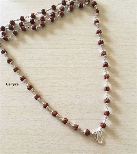 Sterling Silver Rudraksha Mala Necklace Silver Rudraksha Etsy Australia