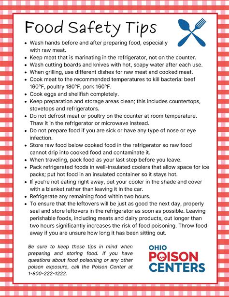 Food Safety Tips - Ohio Poison Centers