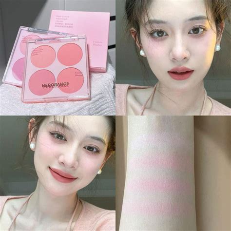 4 Color Blush Palette Lasting Pigmented Blush/blush Palette Powder ...