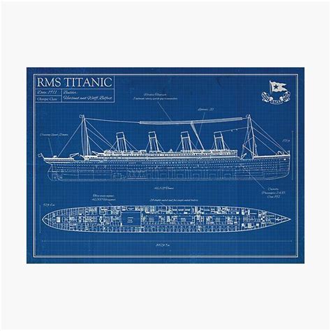 "RMS Titanic - Blueprint" Photographic Print for Sale by moviemaniacs ...