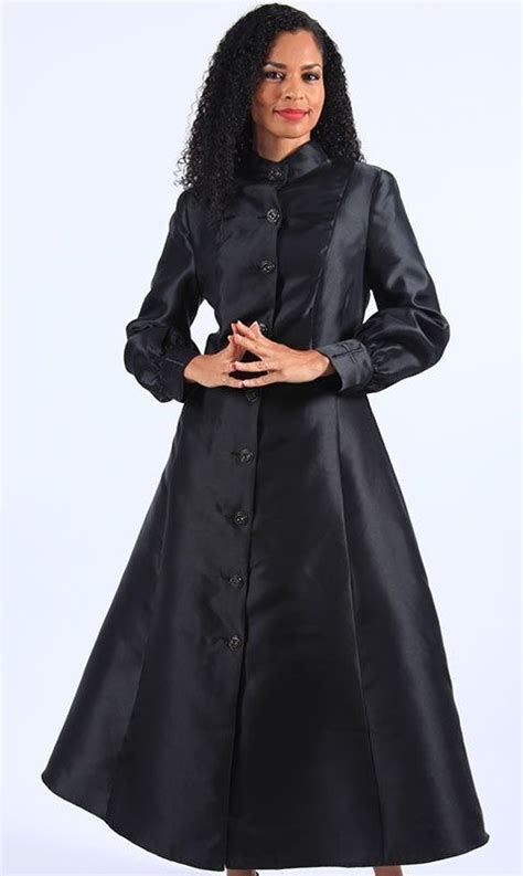 Diana Piece Silky Twill Clergy Robe Colors Black White Sizes