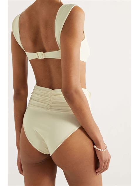 MAGDA BUTRYM Appliquéd ruched bikini briefs NET A PORTER