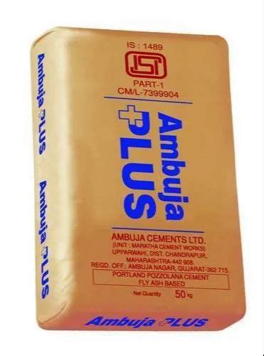 Ppc Pozzolana Portland Cement Ambuja Plus Roof Special Packaging