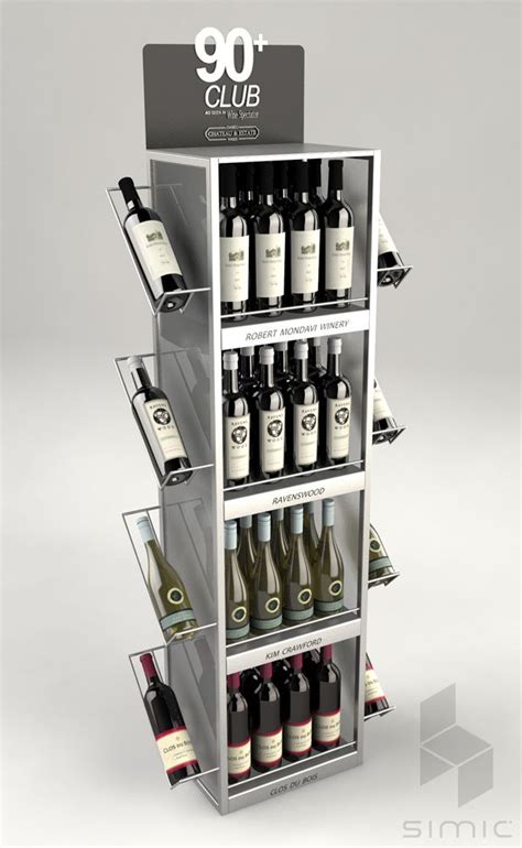 A Display Case Filled With Lots Of Bottles Of Wine On Top Of Eachother