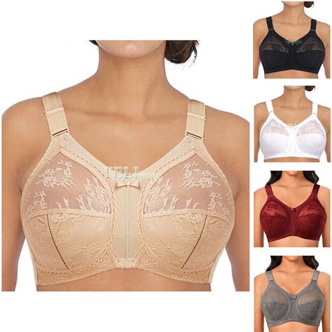 Women S Minimizer Bra Unlined Full Figure Support Plus Size Wirefree Lingerie Ebay