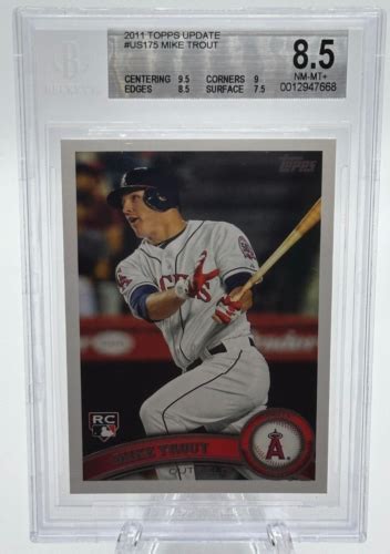 2011 Topps Update Mike Trout US175 RC Rookie BGS 8 5 Centering 9 5 EBay