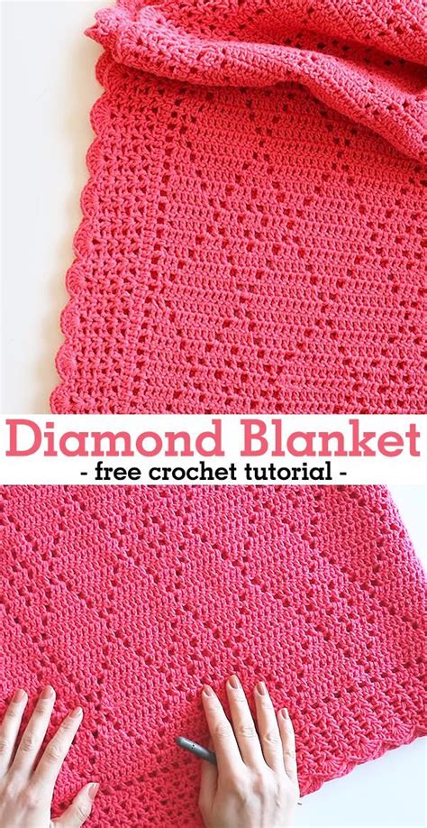 Crochet Diamond Blanket Her Crochet In 2020 Crochet Tutorial