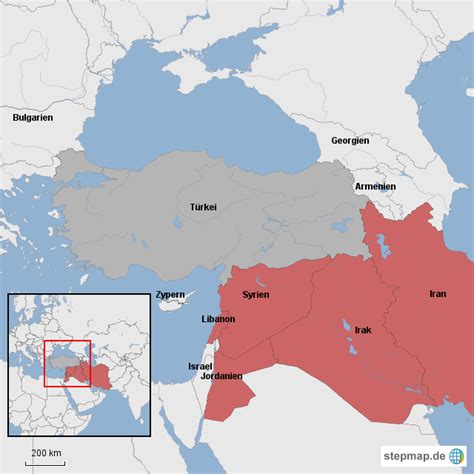 Stepmap T Rkei Naher Osten Landkarte F R Europa