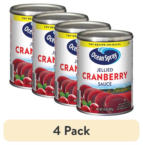 4 Pack Ocean Spray Jellied Cranberry Sauce 14 Oz Can