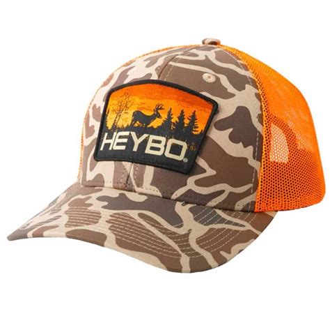 heybo mens  school camo meshback adjustable hat bluff town