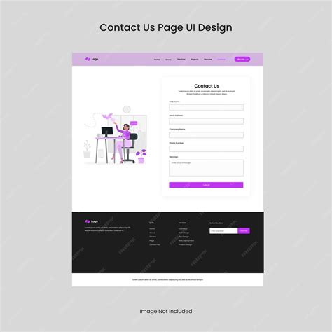 Design da página de contato da UI | Vetor Premium