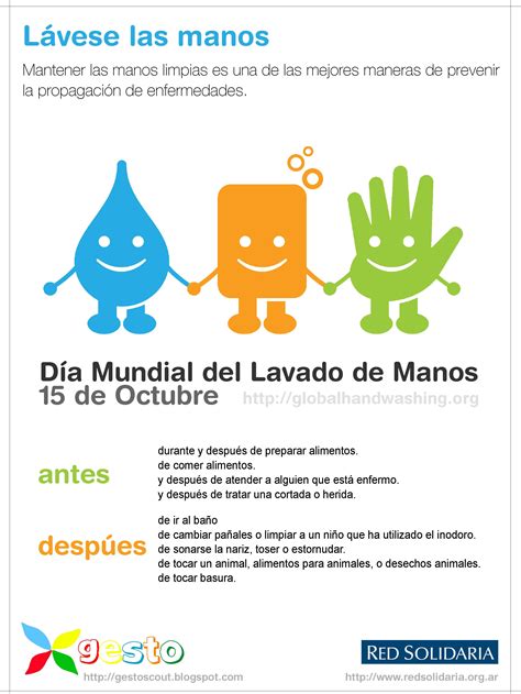 15 De Octubre Día Mundial Del Lavado De Manos Lavarse Las Manos Salva Vidas Gesto Scout