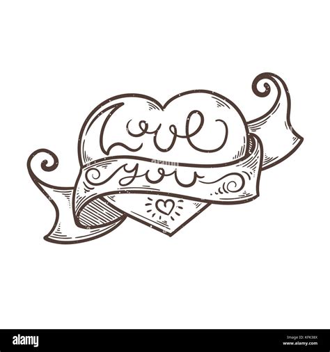 Hand Drawn Doodle Lettering With Love You Text Vector Illustration