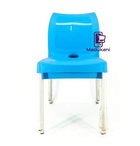 Pcs Pair Blue Strong Armless Comfortable Plastic Chair With Metal