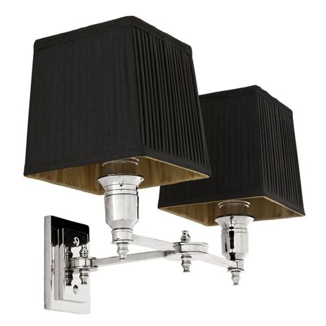 Wall Lamp Lexington Double Nickel Incl Black Shade Eichholtz