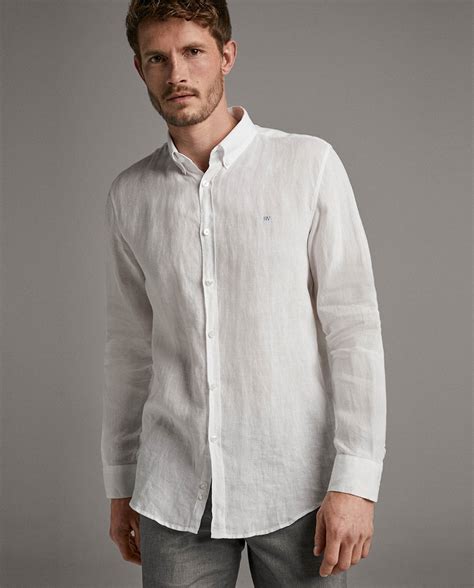 Camisa De Lino De Hombre Regular Lisa Blanca · Roberto Verino · El