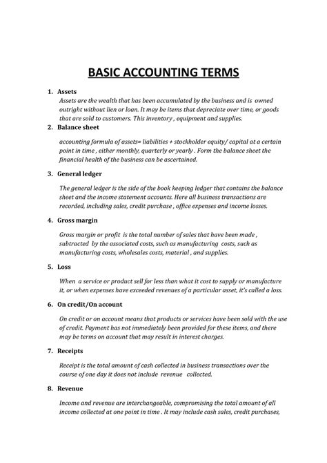 Basic Accounting Terms Basic Accounting Terms Assets Assets Are