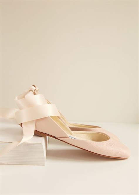Nude Blush Wedding Ballet Flats Bridal Leather Shoes