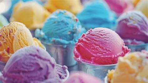 Colorful Frozen Ice Cream Summer Food Background, Ice, Cream, Icecream ...