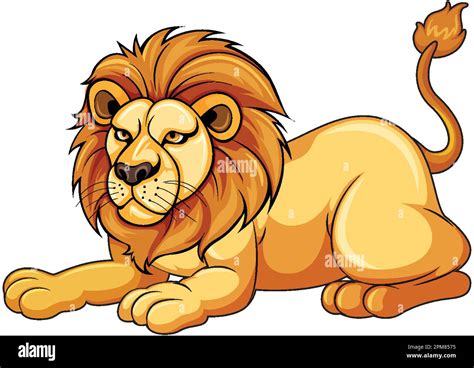 Lion Resting On The Ground Illustration Stock Vector Image Art Alamy