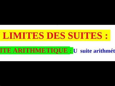 LIMITES DES SUITES APPLICATIONS 3éme info 3éme séance