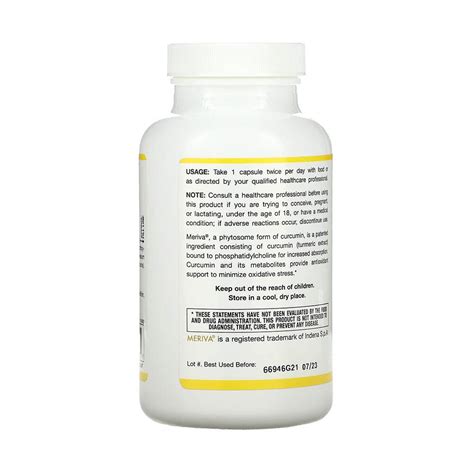 Curcumin Phytosome With Meriva Mg Jarrow Formulas Capsule