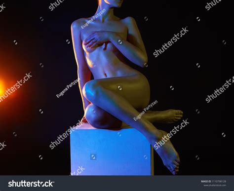 Nude Woman Colorful Bright Lights Posing Stock Photo Shutterstock