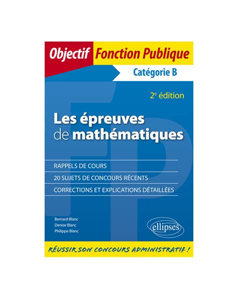 Les Preuves De Math Matiques Aux Concours De Cat Gorie B E Dition