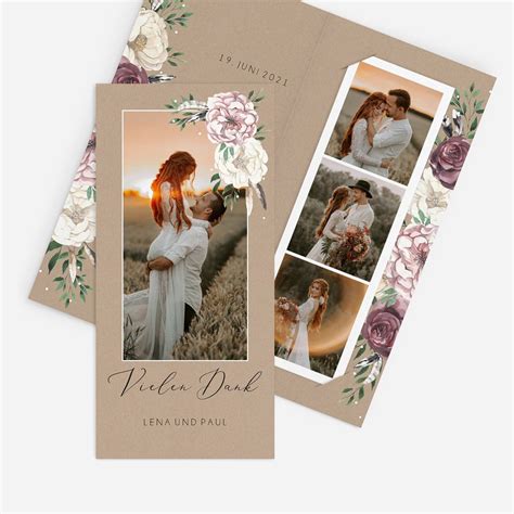 Dankeskarte Hochzeit Bohemian Summer Dankeskarten Dankeskarte