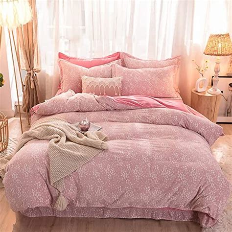 Lofjol Winter Flannel Duvet Cover Set No Static Bedding Set With Hidden