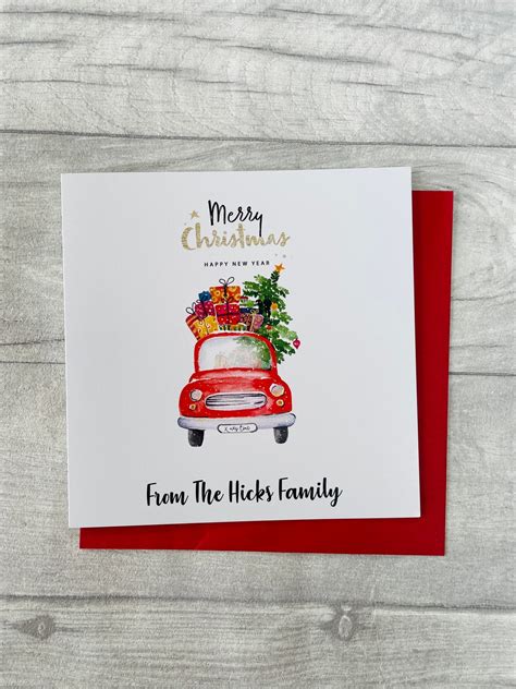 Pack 20 Personalised Christmas Cards Etsy Uk