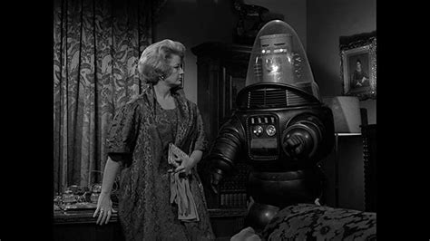 Constance Ford And Robby The Robot In The Twilight Zone 1959 Robby