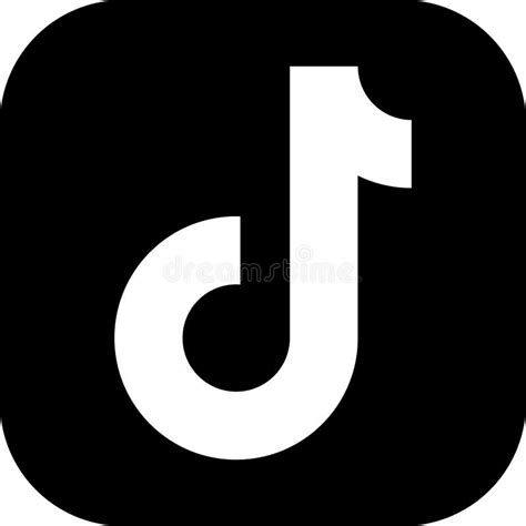 Tiktok Logo Realistic Social Media Icon Logotype Tik Tok Flat Icon