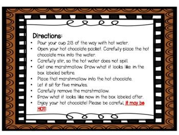 Mixtures Solutions Hot Chocolate Science Investigation TPT