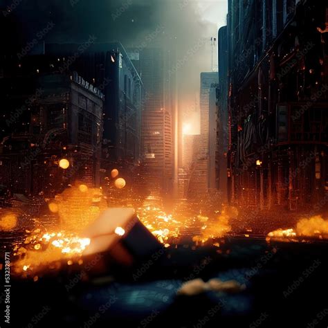 Apocalypse in the city Stock Illustration | Adobe Stock