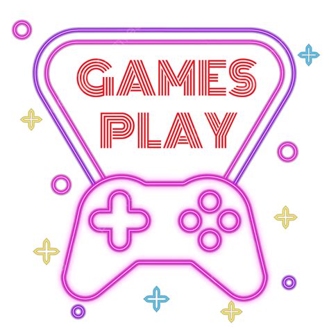 Gaming Play Game Vector Art Png Games Play Neon Game Free Vector And