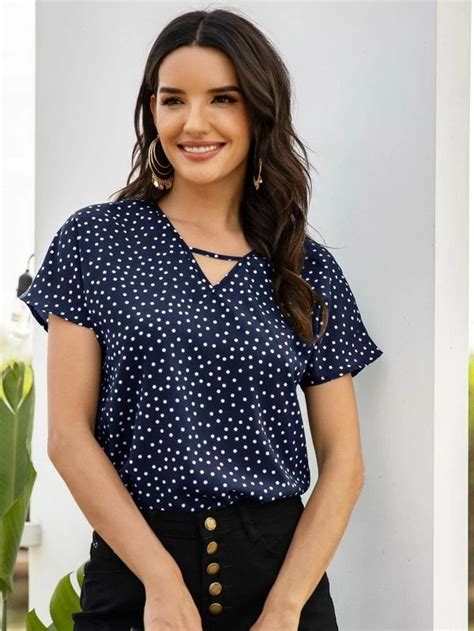 Polka Dot Peekaboo Blouse Polka Dot Blouse How To Make Clothes