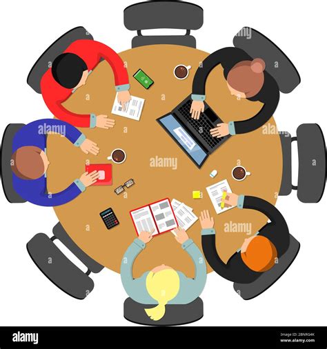 Roundtable Laptop Chair Stock Vector Images Alamy