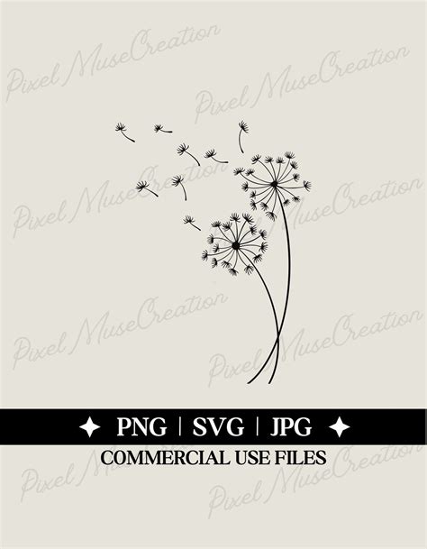 Dandelion Svg Files For Cricut Dandelion Png Flower Svg Dandelion