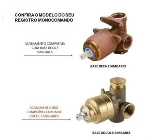 Acabamento para Registro Monocomando Ducha Chuveiro Padrão Base Deca